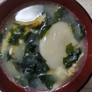 お餅入り中華スープ